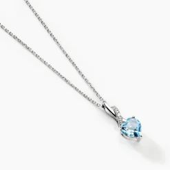 Collier Clothilde Or Blanc Topaze Et Oxyde De Zirconium