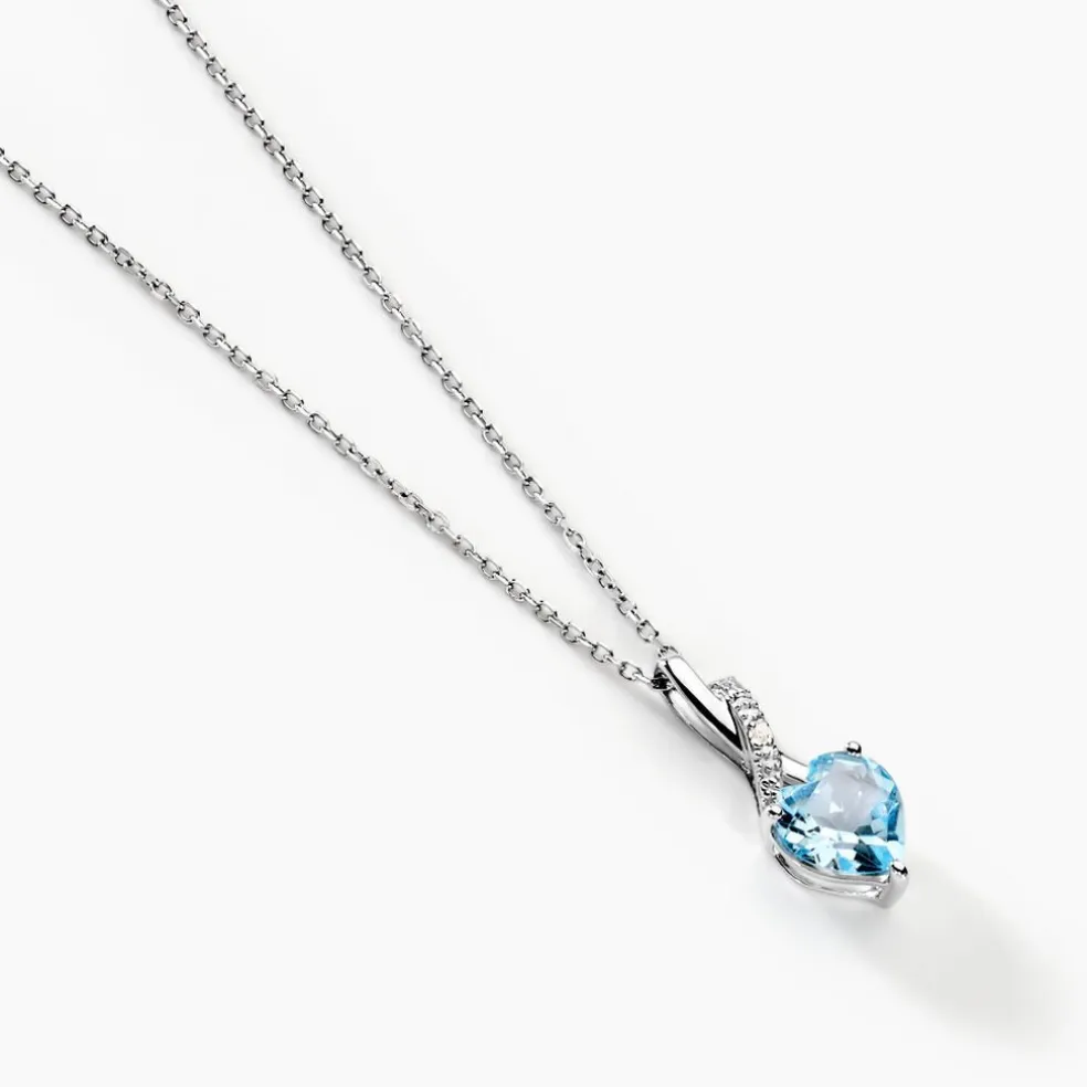 Collier Clothilde Or Blanc Topaze Et Oxyde De Zirconium