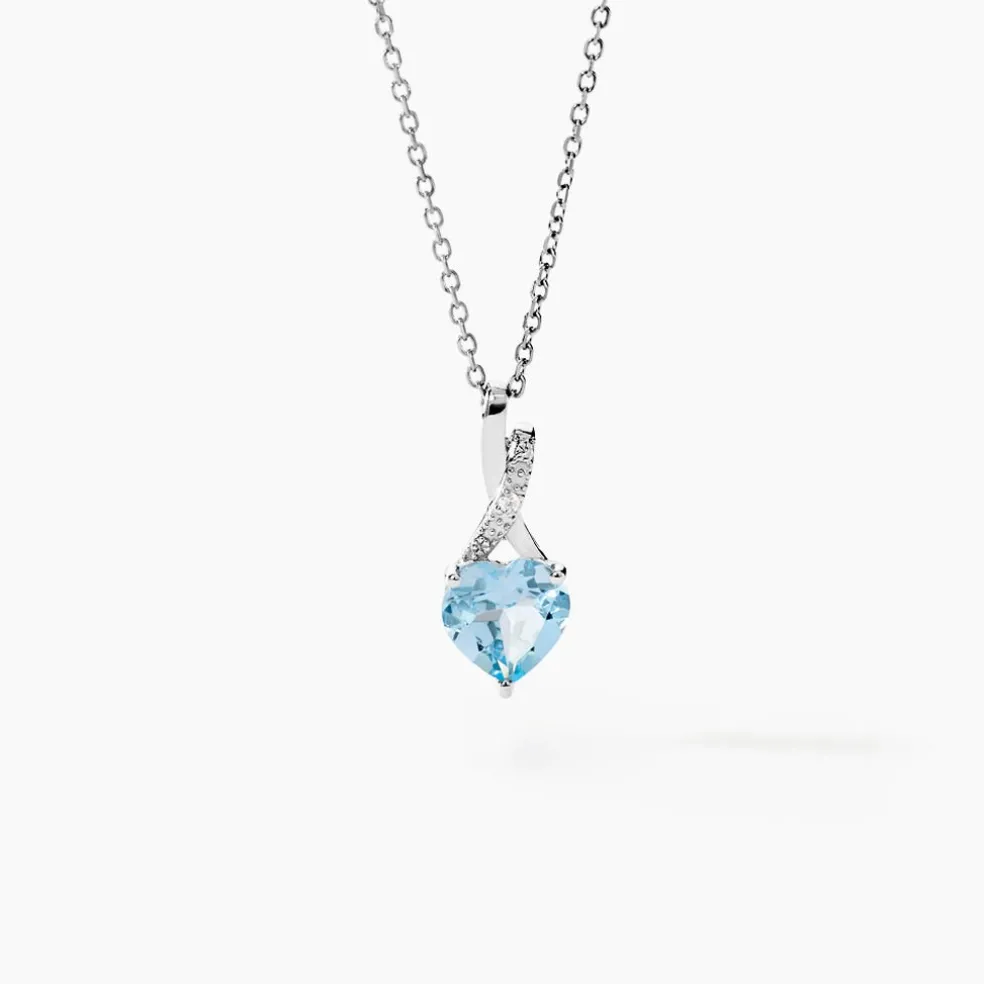 Collier Clothilde Or Blanc Topaze Et Oxyde De Zirconium