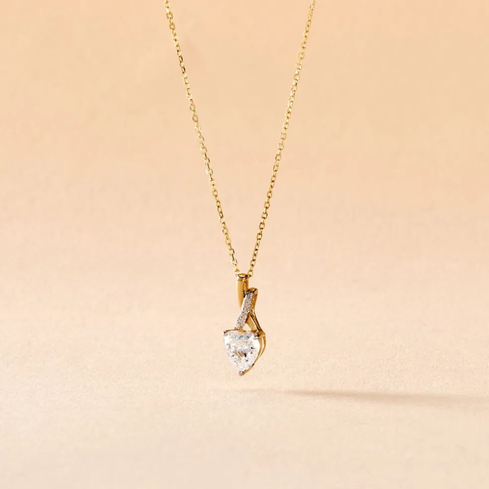 Collier Clothilde Or Jaune Oxyde De Zirconium