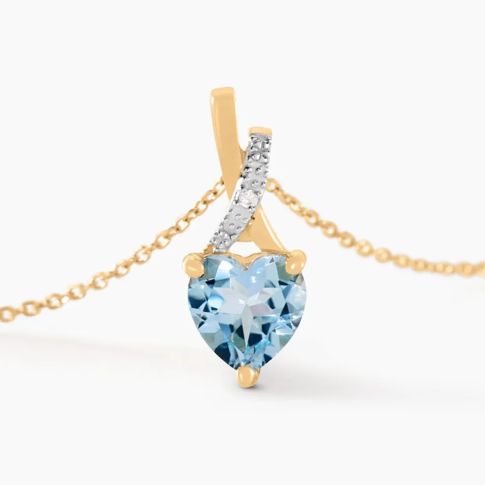 Collier Clothilde Or Jaune Topaze Oxyde De Zirconium