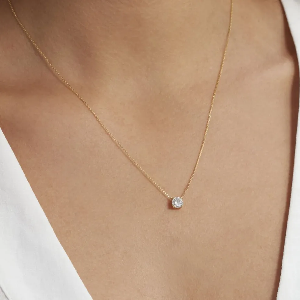 Collier Collection Aphrodite Or Jaune Diamant Synthetique