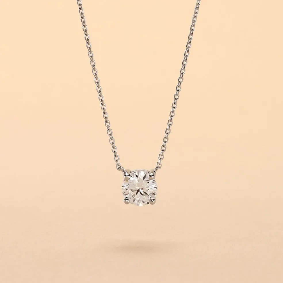 Collier Collection Aphrodite Or Blanc Diamant Synthetique