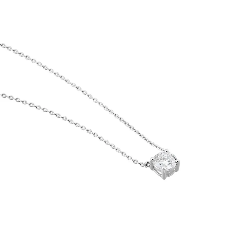 Collier Collection Aphrodite Or Blanc Diamant Synthetique