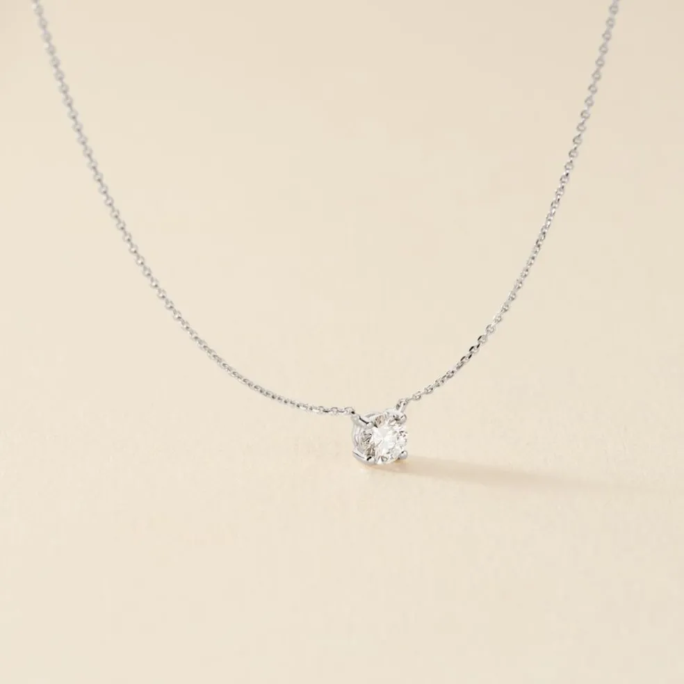 Collier Collection Aphrodite Or Blanc Diamant Synthetique