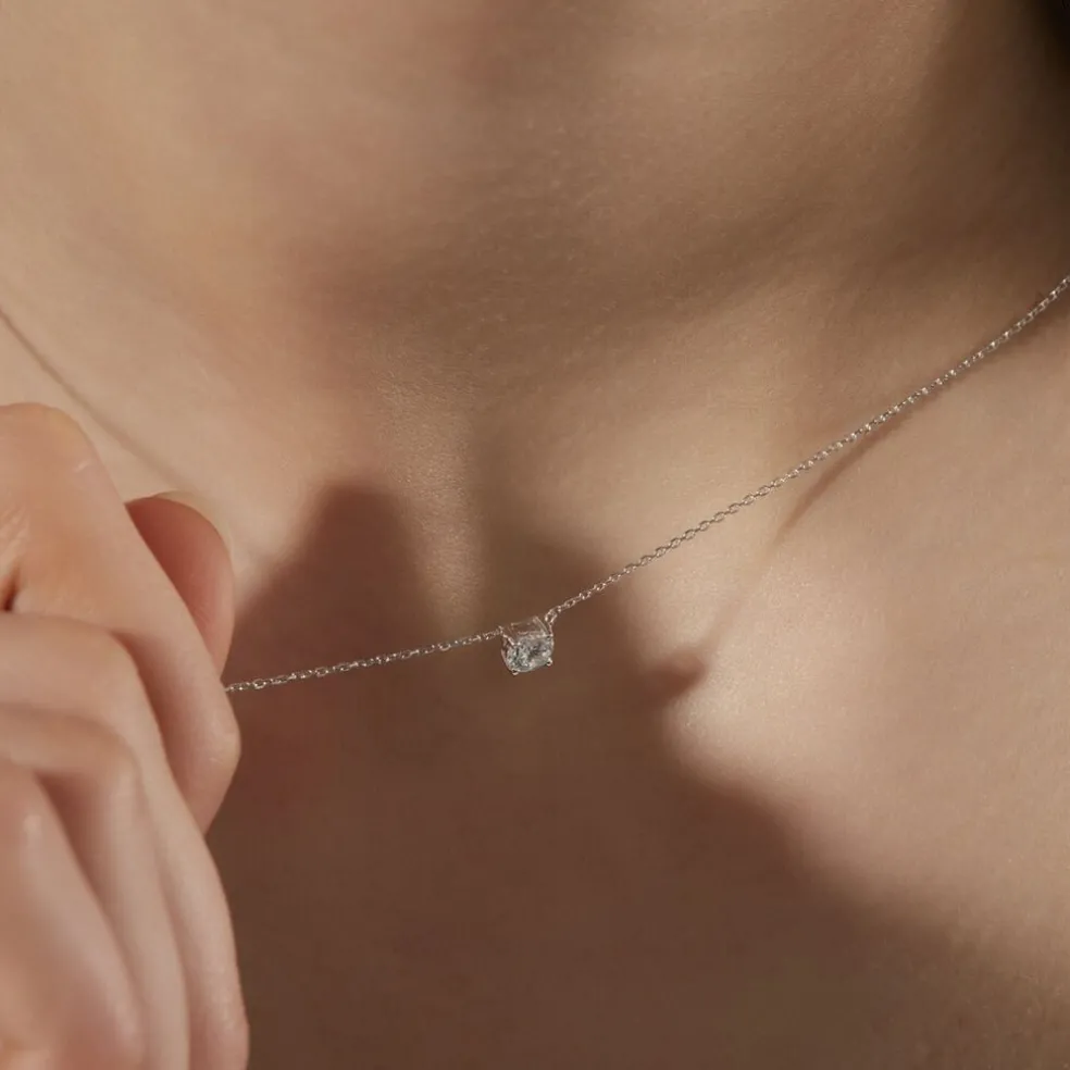 Collier Collection Aphrodite Or Blanc Diamant Synthetique