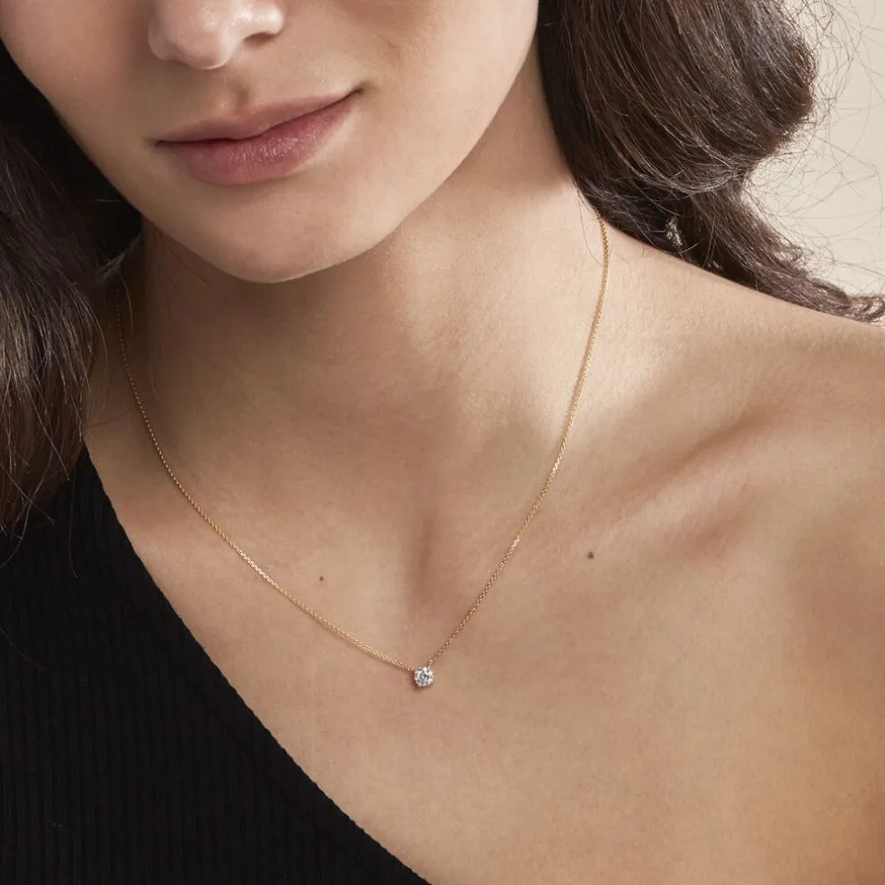 Collier Collection Aphrodite Or Jaune Diamant Synthetique
