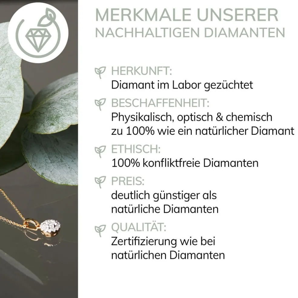 Collier Collection Aphrodite Or Blanc Diamant Synthetique