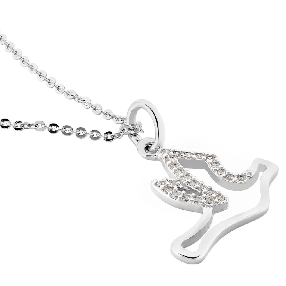 Collier Colombe Argent Blanc Oxyde De Zirconium