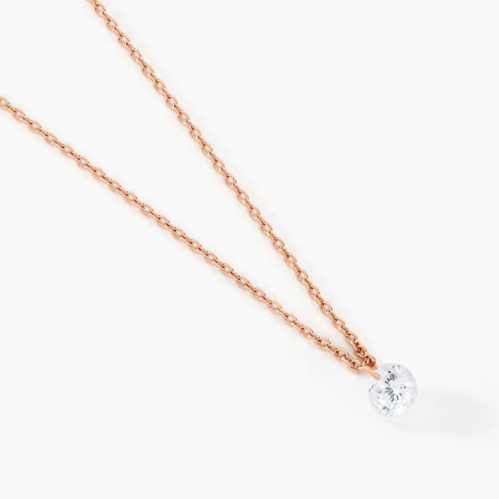 Collier Constantin Argent Rose Oxyde De Zirconium