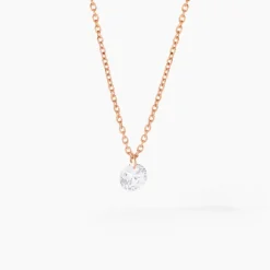 Collier Constantin Argent Rose Oxyde De Zirconium