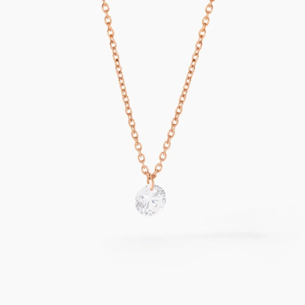 Collier Constantin Argent Rose Oxyde De Zirconium
