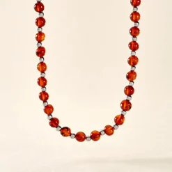 Collier Costin Argent Ambre