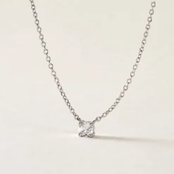 Collier Court Argent Blanc Lylwenn Oxyde De Zirconium