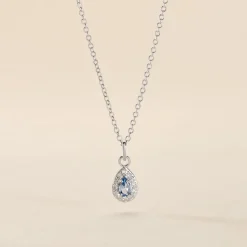 Collier Court Argent Blanc Tania Oxyde De Zirconium