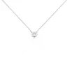 Collier Court Argent Blanc Laureano Oxyde De Zirconium
