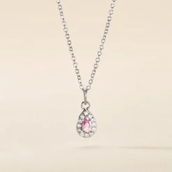 Collier Court Argent Blanc Tania Oxyde De Zirconium