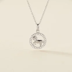 Collier Court Argent Blanc Ayeline Oxyde De Zirconium