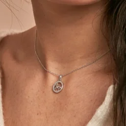 Collier Court Argent Blanc Ayeline Oxyde De Zirconium