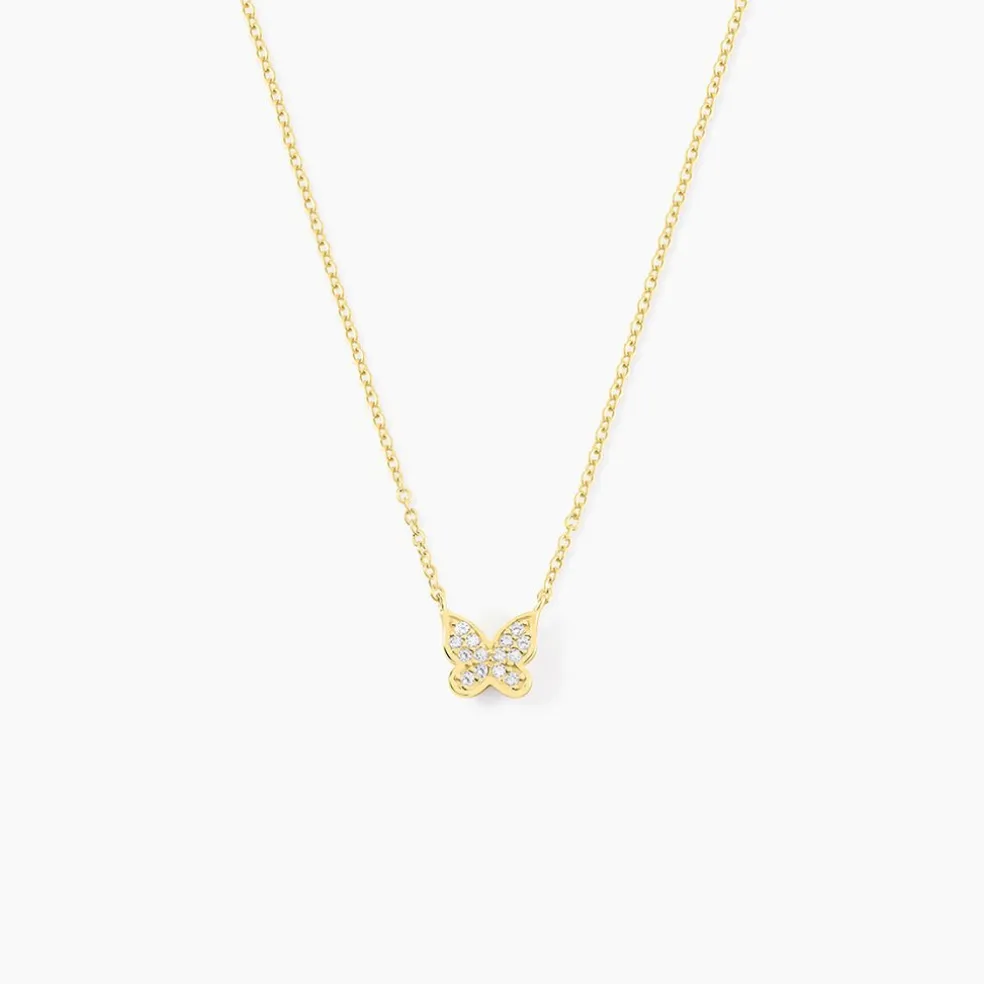 Collier Court Argent Rose Anne-lise Oxyde De Zirconium