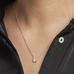 Collier Court Argent Rose Anne-lise Oxyde De Zirconium