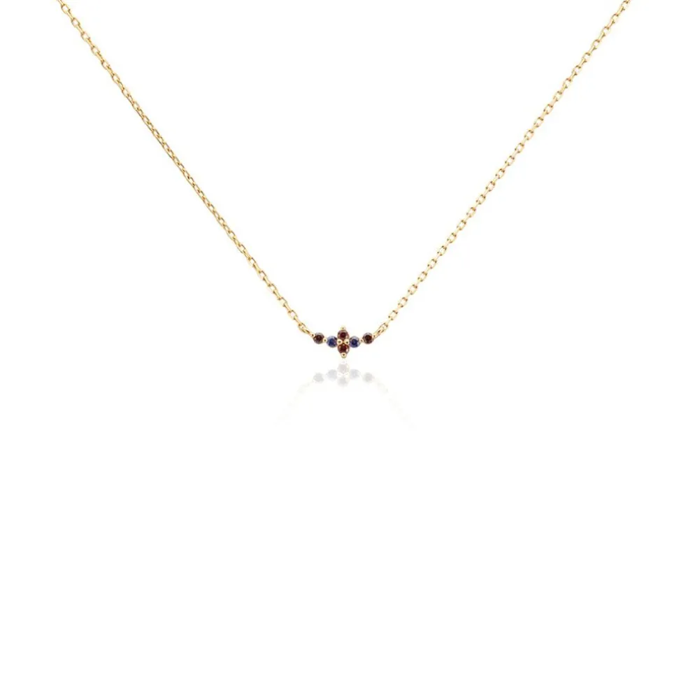 Collier Céphée Plaqué Or Doré Pierres De Synthèses