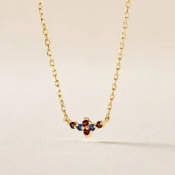 Collier Céphée Plaqué Or Doré Pierres De Synthèses