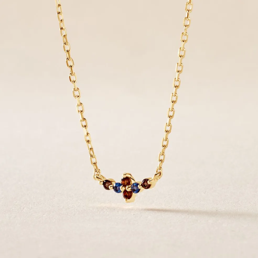 Collier Céphée Plaqué Or Doré Pierres De Synthèses