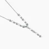 Collier Cravate Argent Blanc Shiny Nights Oxyde De Zirconium