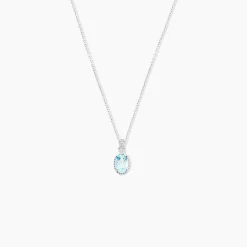 Collier Cyprille Or Blanc Topaze Et Oxyde De Zirconium