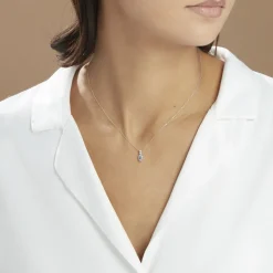 Collier Cyprille Or Blanc Topaze Et Oxyde De Zirconium