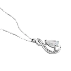 Collier Dai Or Blanc Topaze Oxyde