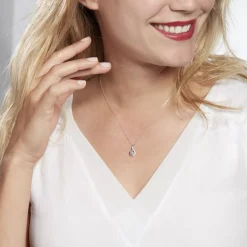 Collier Dai Or Blanc Topaze Oxyde