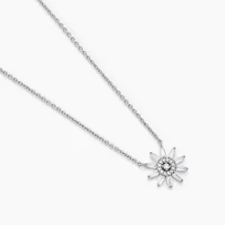 Collier Daisy Argent Blanc Oxyde De Zirconium