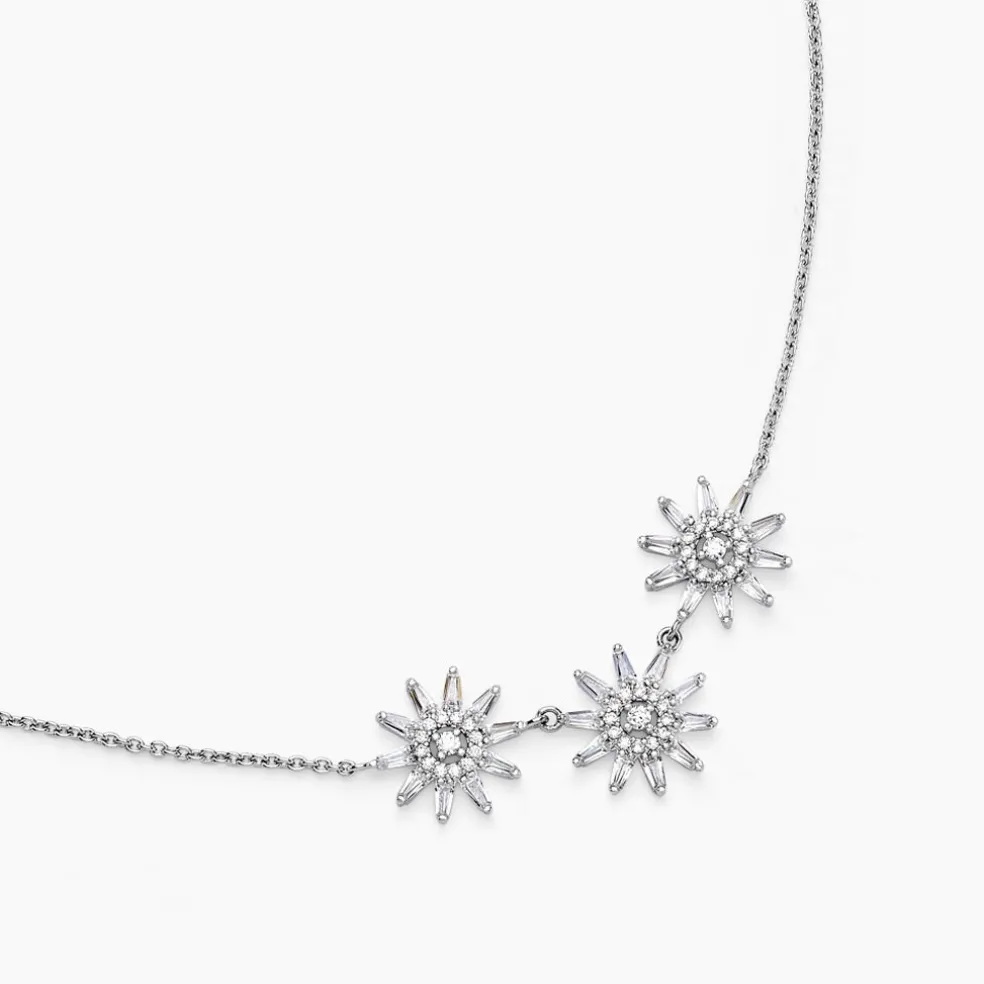 Collier Daisy Argent Blanc Oxyde De Zirconium