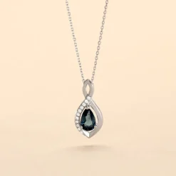 Collier Dalil Or Blanc Topaze Oxyde