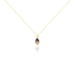 Collier Dalil Or Jaune Amethyste Oxyde