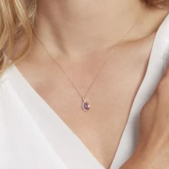 Collier Dalil Or Jaune Amethyste Oxyde