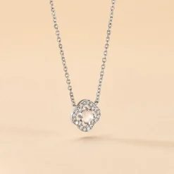 Collier Dally Argent Blanc Quartz Oxyde De Zirconium