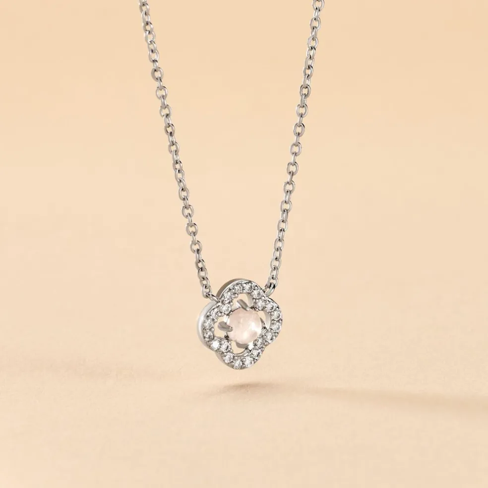 Collier Dally Argent Blanc Quartz Oxyde De Zirconium