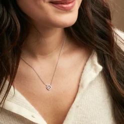 Collier Dally Argent Blanc Quartz Oxyde De Zirconium