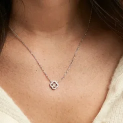 Collier Dally Argent Blanc Quartz Oxyde De Zirconium