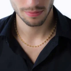 Collier Dami Maille Grain De Cafe Or Jaune