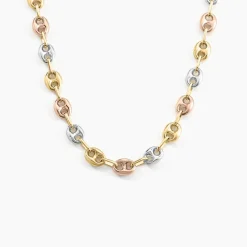 Collier Dami Maille Grain De Cafe Or Tricolore