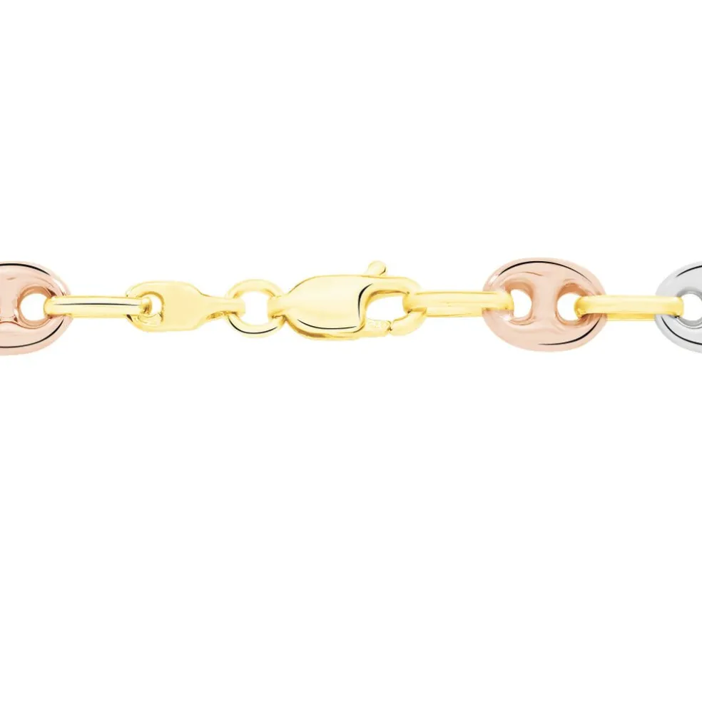 Collier Dami Maille Grain De Cafe Or Tricolore