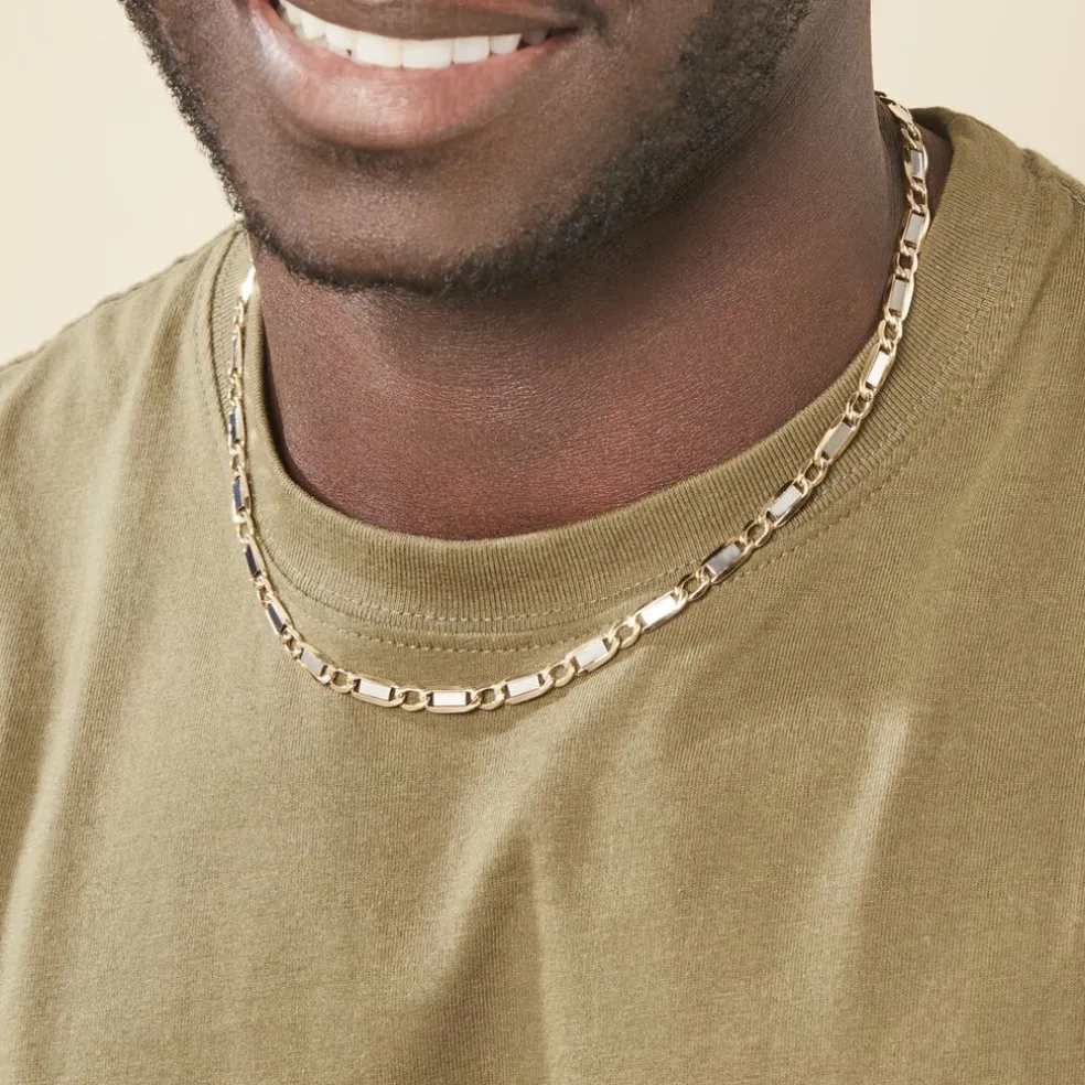 Collier Danae Plaquette Or Bicolore