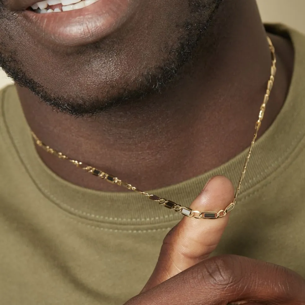 Collier Danae Plaquette Or Bicolore