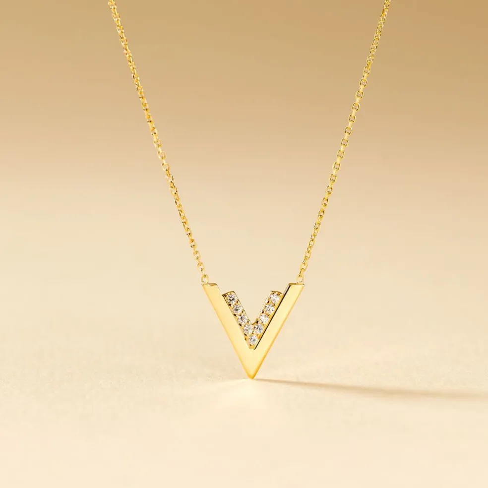 Collier Dao Or Jaune Oxyde De Zirconium