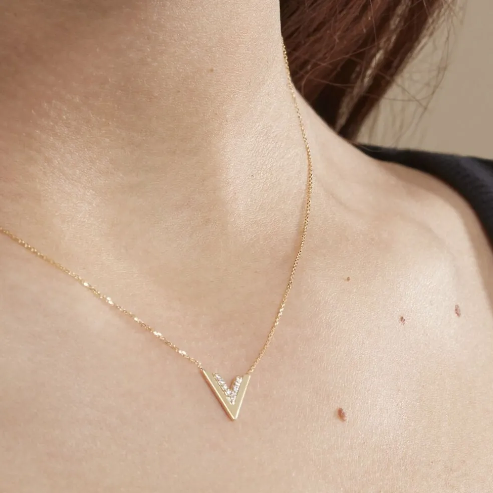 Collier Dao Or Jaune Oxyde De Zirconium