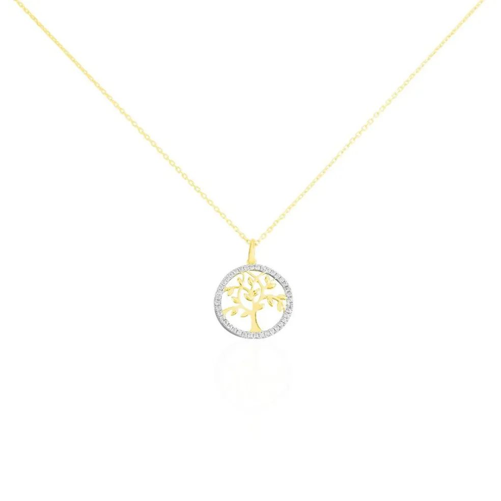 Collier Darell Or Jaune Oxyde De Zirconium